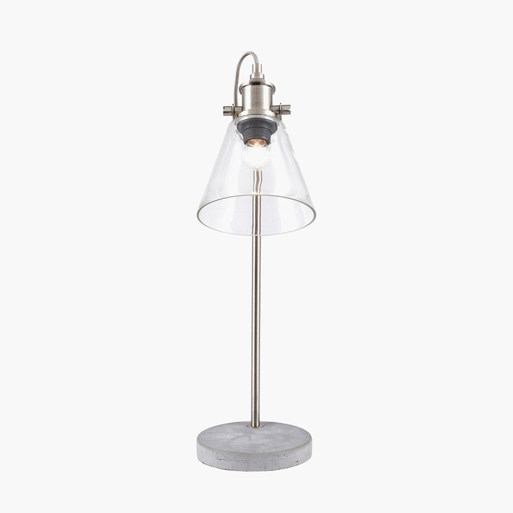 Chaplin Concrete and Brushed Chrome Table Lamp